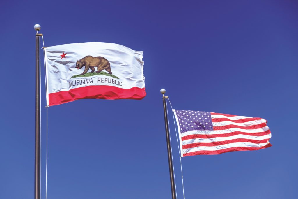California Republic flag next to USA flag - CCPA info post