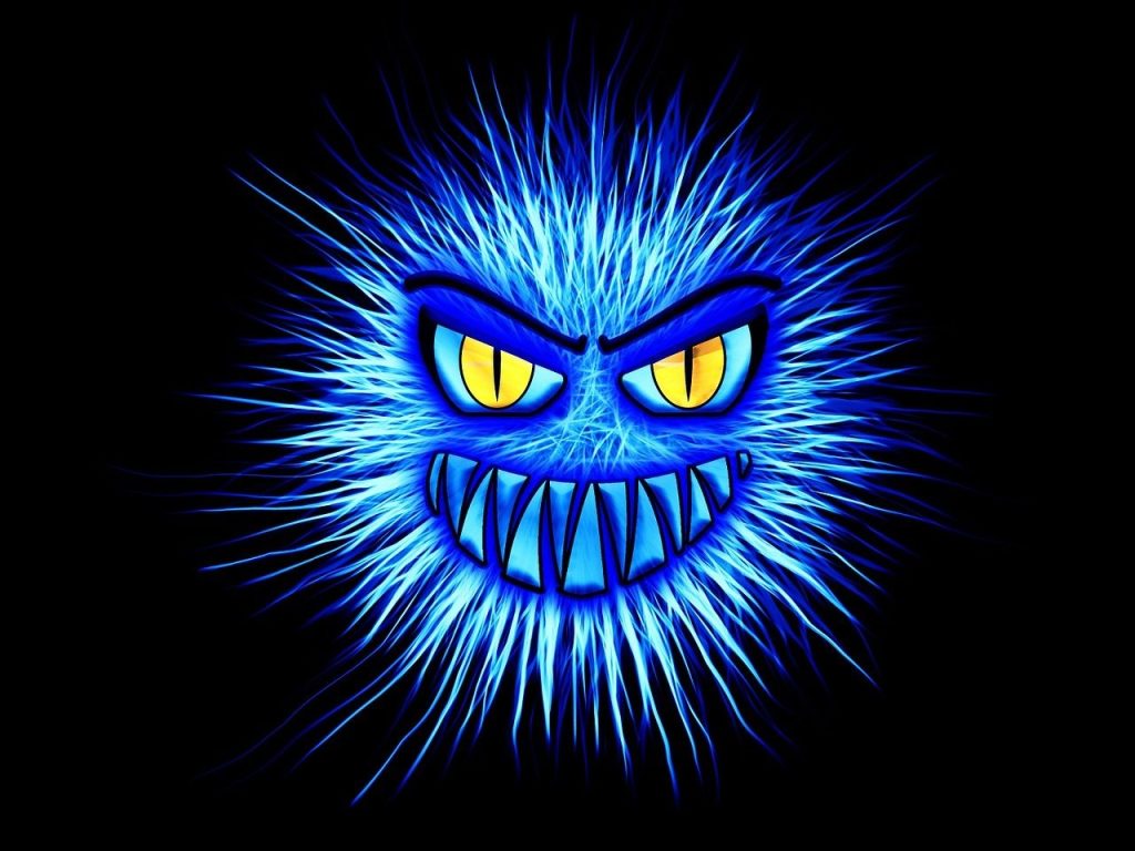 what is a firewall - blue internet attack monster