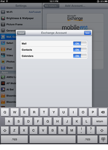 how to set up email on ipad